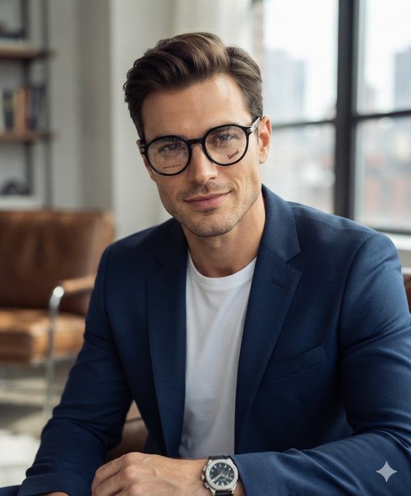 Elegant Round Screen Glasses LG-028