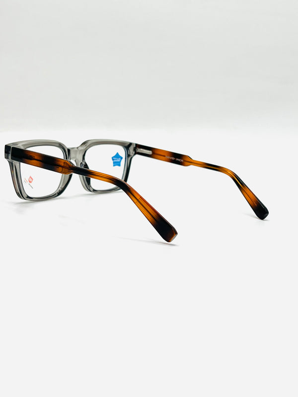 David Jack Screen glasses frame transparent grey orange