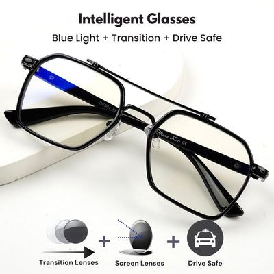 Alpha Gunblack Transition Screen Glasses