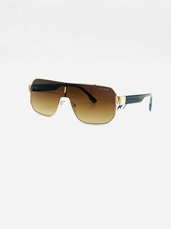 Brown premium metal glasses S-007