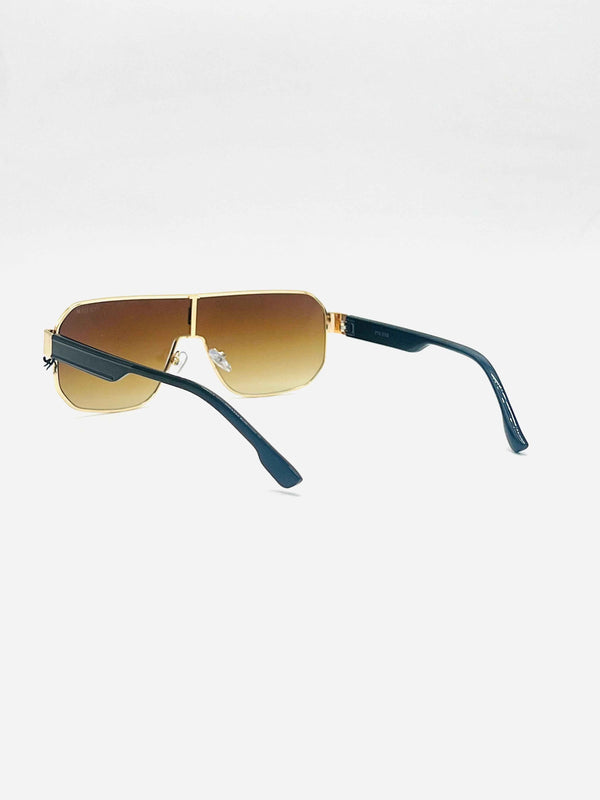 Brown premium metal glasses S-007